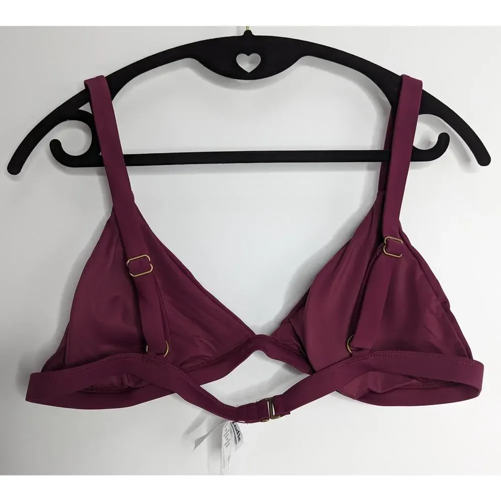 Andie Swim Bikini Top The Caicos Plum Red Size XL